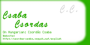 csaba csordas business card